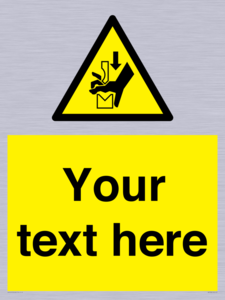 Custom warning hand crushing between press brake tool